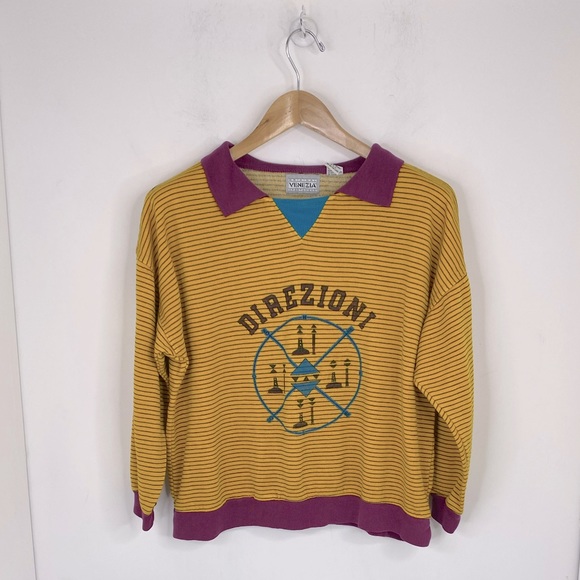 Venezia Sweaters - Vintage 80s Venezia Direzion Sweater Top